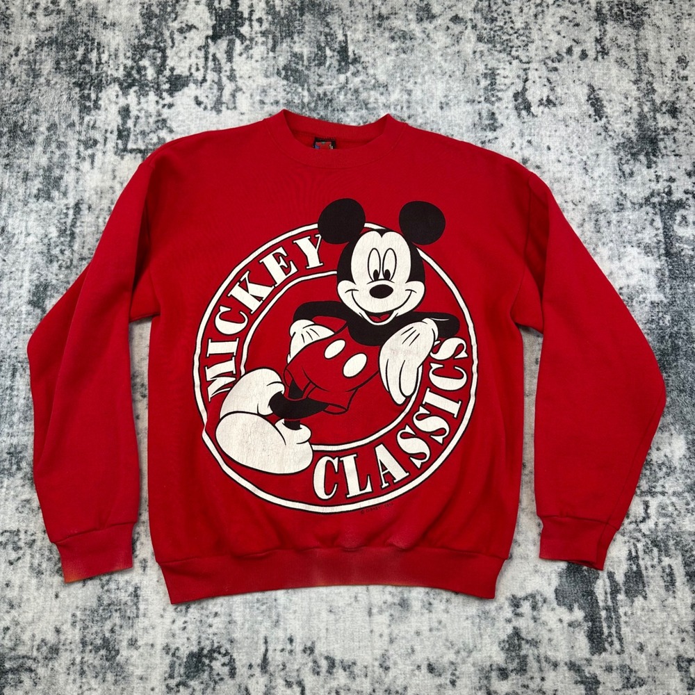 Disney Mickey Unlimited Sweatshirt Unisex Large Red Vintage Classics Tultex USA